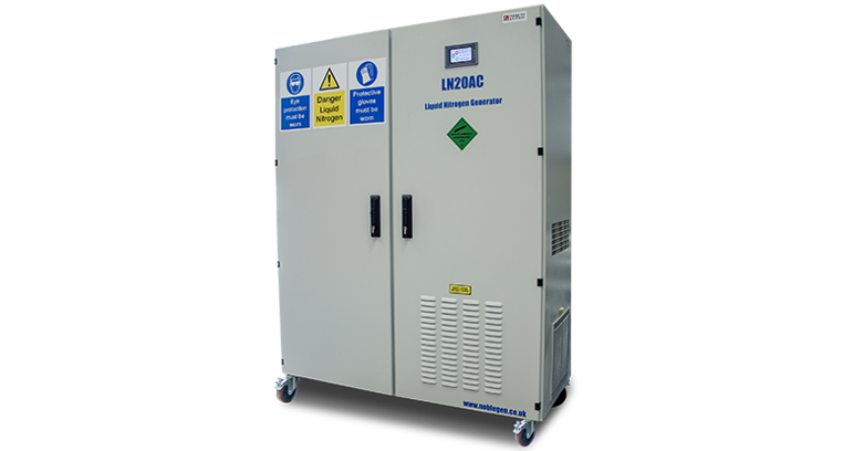 Noblegen liquid nitrogen generator 3/4 left-facing view