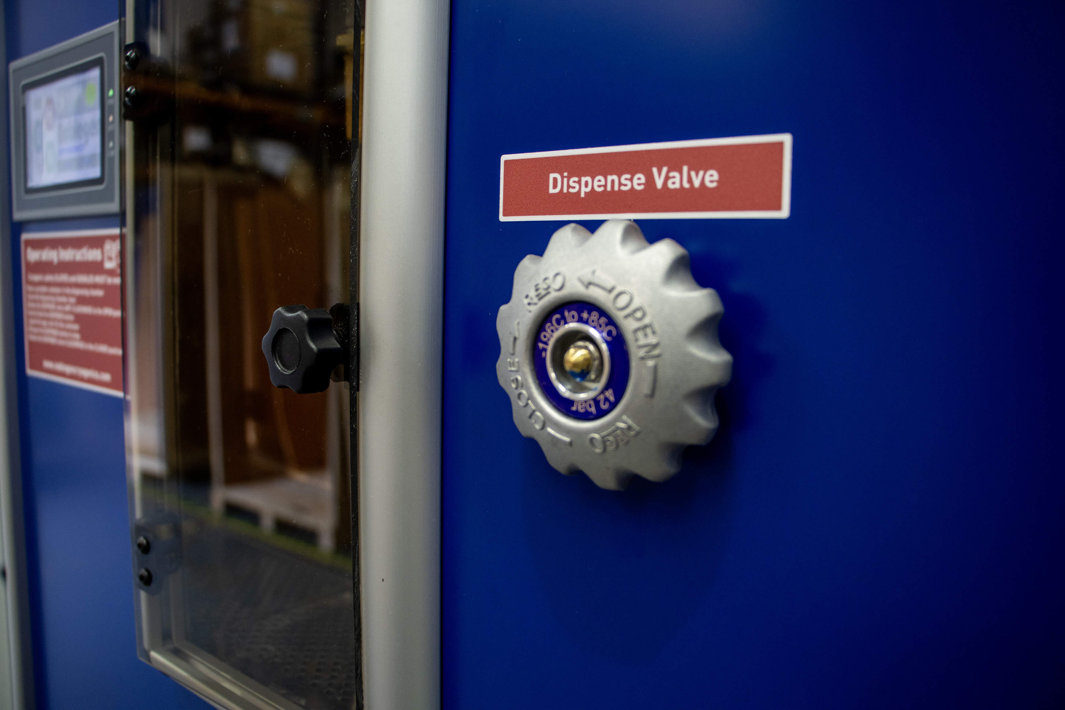 Triton liquid nitrogen generator dispense valve for controlled LN₂ output